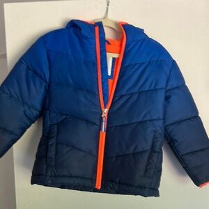 Cozy Kids Puffer Jacket - Blue/Orange